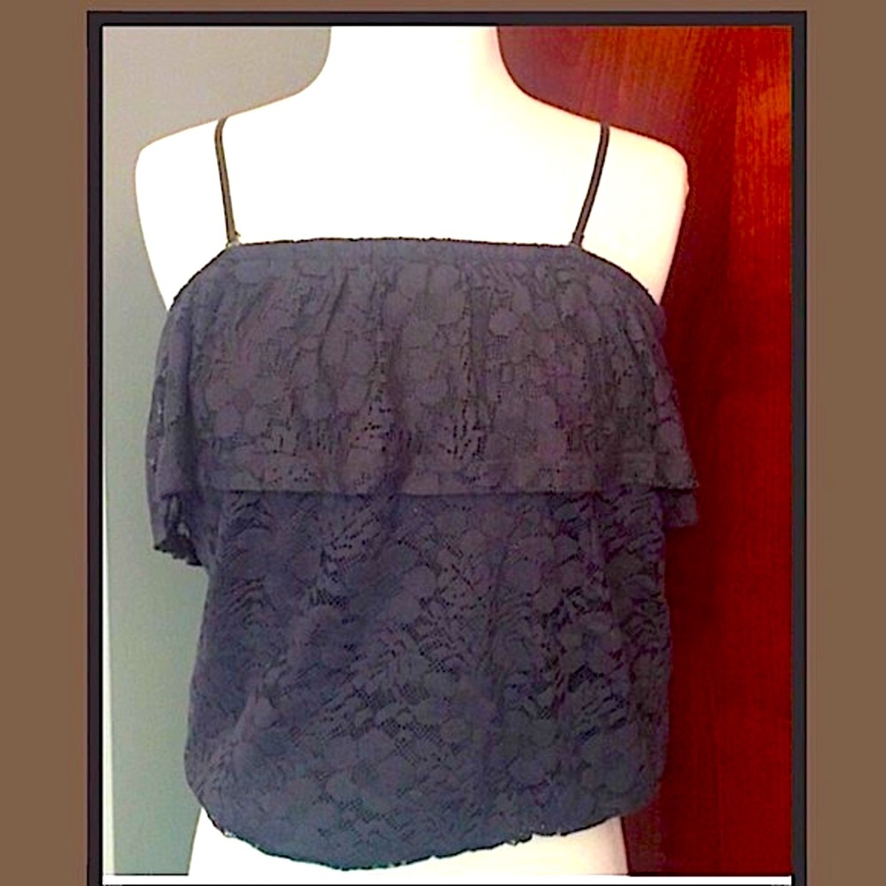 Aeropostale Gray Lace Cami Tube Top